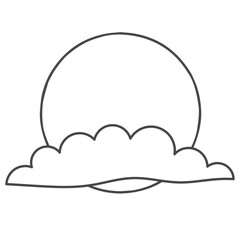 islamic moon line art vector