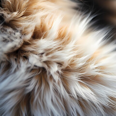 Close-up of a cats paw with soft fur.