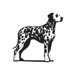 Dalmatian Silhouette Display: Showcasing the Beauty and Symmetry of the Beloved Spotted Canine - Dalmatian Illustration - Dalmatian Vector - Dog Silhouette
