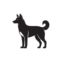 Energetic Eclipses: Dingo Silhouettes Capturing the Dynamic and Energetic Spirit of These Wild Creatures - Dingo Illustration - Dingo Vector - Dog Silhouette
