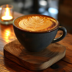 Artistic Latte Foam Design in Coffee Cup