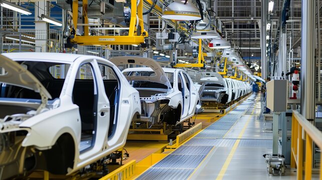Electric Car Production Line, Innovative Manufacturing in a Modern Factory