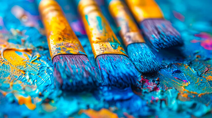 Fototapeta premium A Play of Colors and Brushes