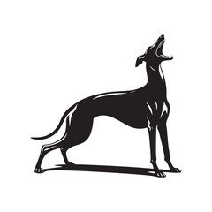 Sleek Silhouettes: Greyhound Silhouette Series Showcasing the Sleek and Streamlined Profile of Greyhounds - Greyhound Illustration - Greyhound Vector - Dog Silhouette
