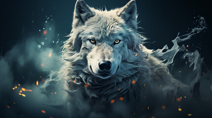 Aggressive Grey Wolf in the Wild - obrazy, fototapety, plakaty