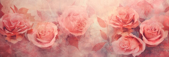rose abstract floral background with natural grunge textures