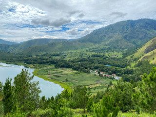Cloudy Sky Against The Lake. Lake Toba taken from Sibea-bea hills, North Sumatra.