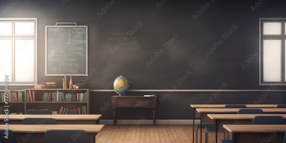 Poster classroom with empty board