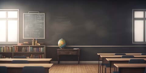 Classroom with empty board