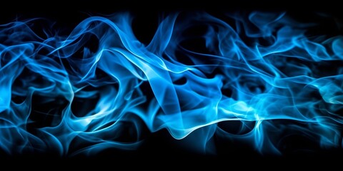 Obraz premium Blue smoke on black background