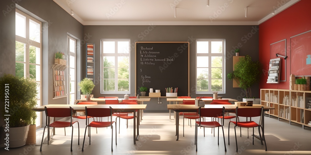 Poster classroom with empty board