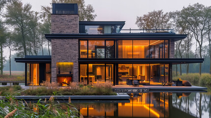 Obraz premium Beautiful Modern Residences. Beautiful Homes in Nature