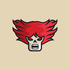 fire hair skull suitable for graphic needs