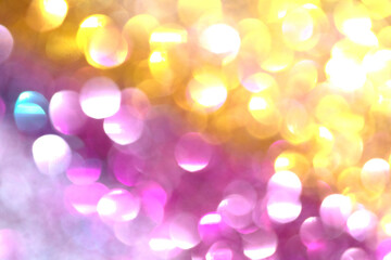 Sparkling Glitter on White Background Bokeh Abstract Close Up