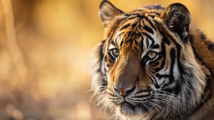 Fototapeta premium Portrait of a strong male tiger in the jungle. AI Generative