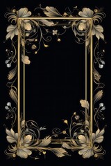 cornice grafica verticale a tema floreale bianco oro, bordo, confine