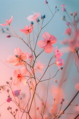 Pink Wildflowers Blooming Gentle Valentine's Day Card