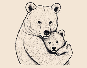 Little bear communicating with bear