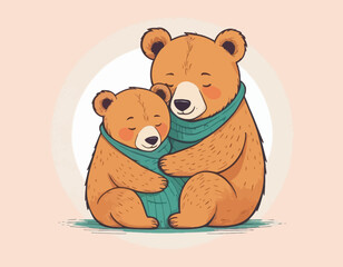 Little bear communicating with bear