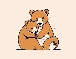 Little bear communicating with bear