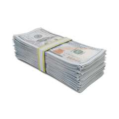 One Hundred Bills Isolated
