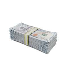 Stack of Dollars Isolated