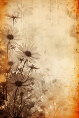 sepia abstract floral background with natural grunge texture