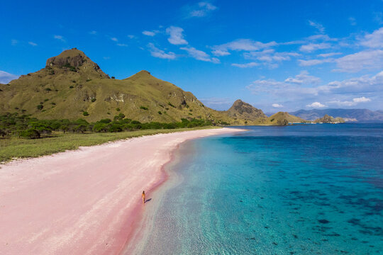 Girl at Pink Beach Komodo