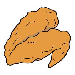 crunchy tasty chicken wings illustration isolated vector
