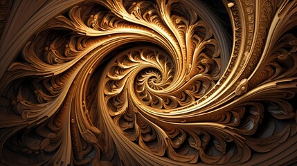 A symmetrical arrangement of spirals expanding infinitely.