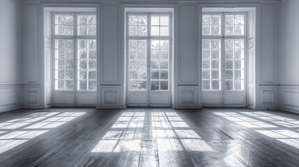 Empty Modern Apartment. Room of Modern Design. Space and Light