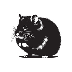 Furry Friends in Focus: Hamster Silhouette Collection Highlighting the Graceful Outlines of Lively Rodents - Hamster Illustration - Hamster Vector
