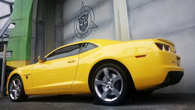 Real Size Yellow Chevrolet Camaro Car
