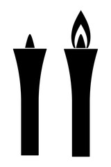 和蝋燭のシルエット