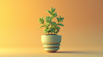3d light bulb with plant inside, eco concept, Natural energy concept.