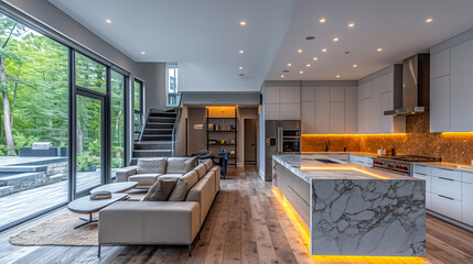Obraz premium Luxury Kitchen Design. Modern Home