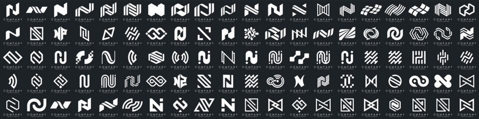 collection abstract letter N logo design. modern logotype N design with white color. vector illustration