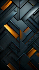 Modern abstract  black background.  Dark carbon  geometric background
