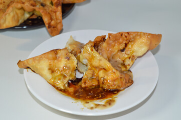 Batagor siomay Bandung, is a street food that is very popular in Indonesia, is one of the local foods. Served with spicy peanut sauce.