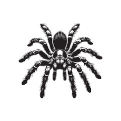 Nighttime Spinners: Tarantula Silhouette Set Evoking the Nighttime Adventures of These Silent Creepers - Tarantula Illustration - Tarantula Vector - Spider Silhouette
