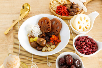 Cheng Sim Ei, A famous Thai dessert on top with ice blast and syrup