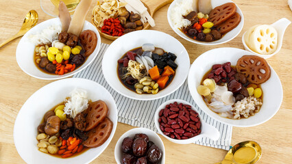 Cheng Sim Ei is a famous Thai dessert on top with ice blast and syrup. Chinese Dessert.