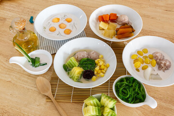 Lod Chong Dessert in Coconut Milk.Thai Style Cendol. Thai dessert