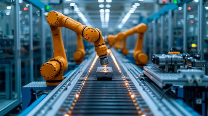 Modern Manufacturing. Robotic Arms in Action