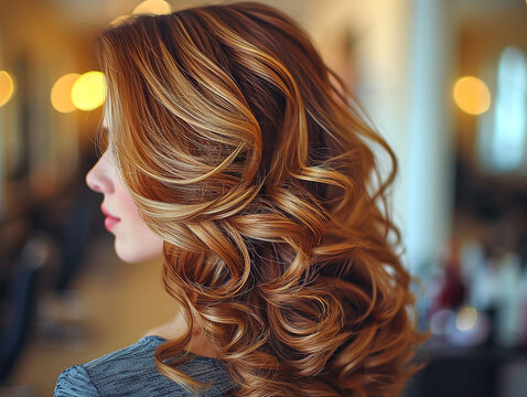 bellissima ragazza bionda dal parrucchiere per cambiare colore ai capelli