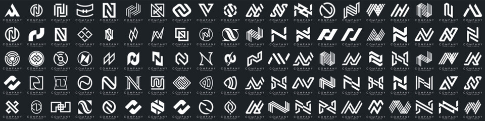 collection abstract letter N logo design. modern logotype N design with white color. vector illustration