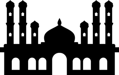Mosque silhouette for Islamic celebration day design