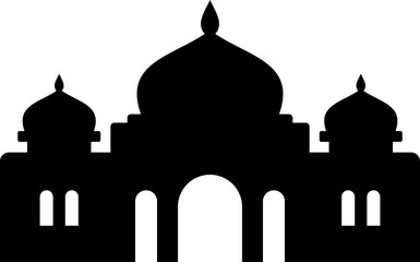 Mosque silhouette for Islamic celebration day design