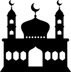 Mosque silhouette for Islamic celebration day design
