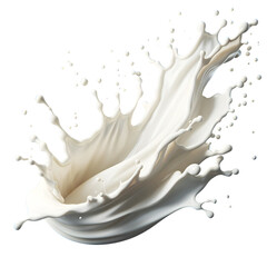 Milk Splash with Droplets, PNG Transparent BG